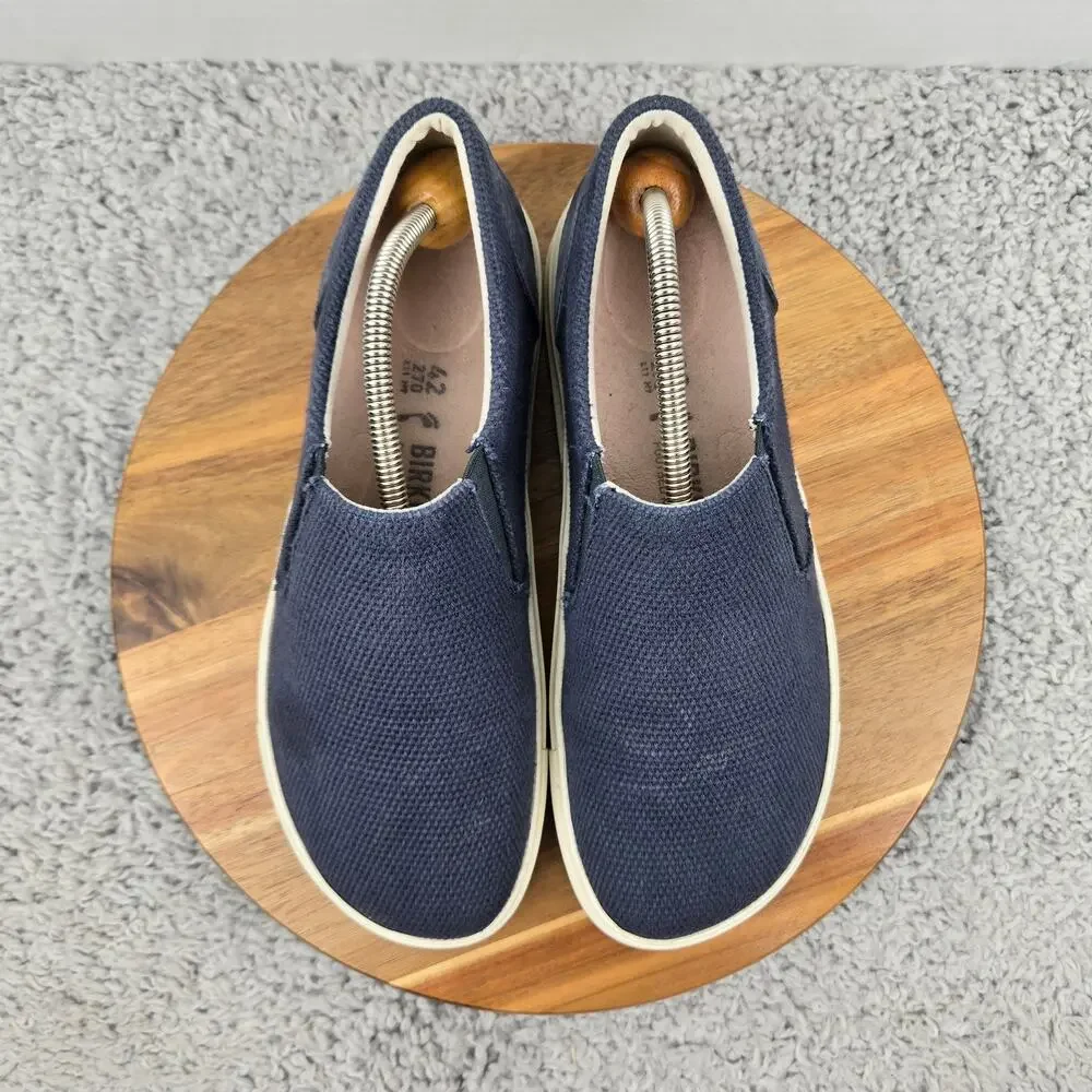 Birkenstock Womens 42 Oswego Midnight Blue Canvas Suede Slip On Daily Sneaker